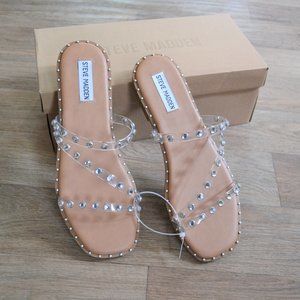 NWT Steve Madden Skyler Crystal Studded Strappy Sandals
